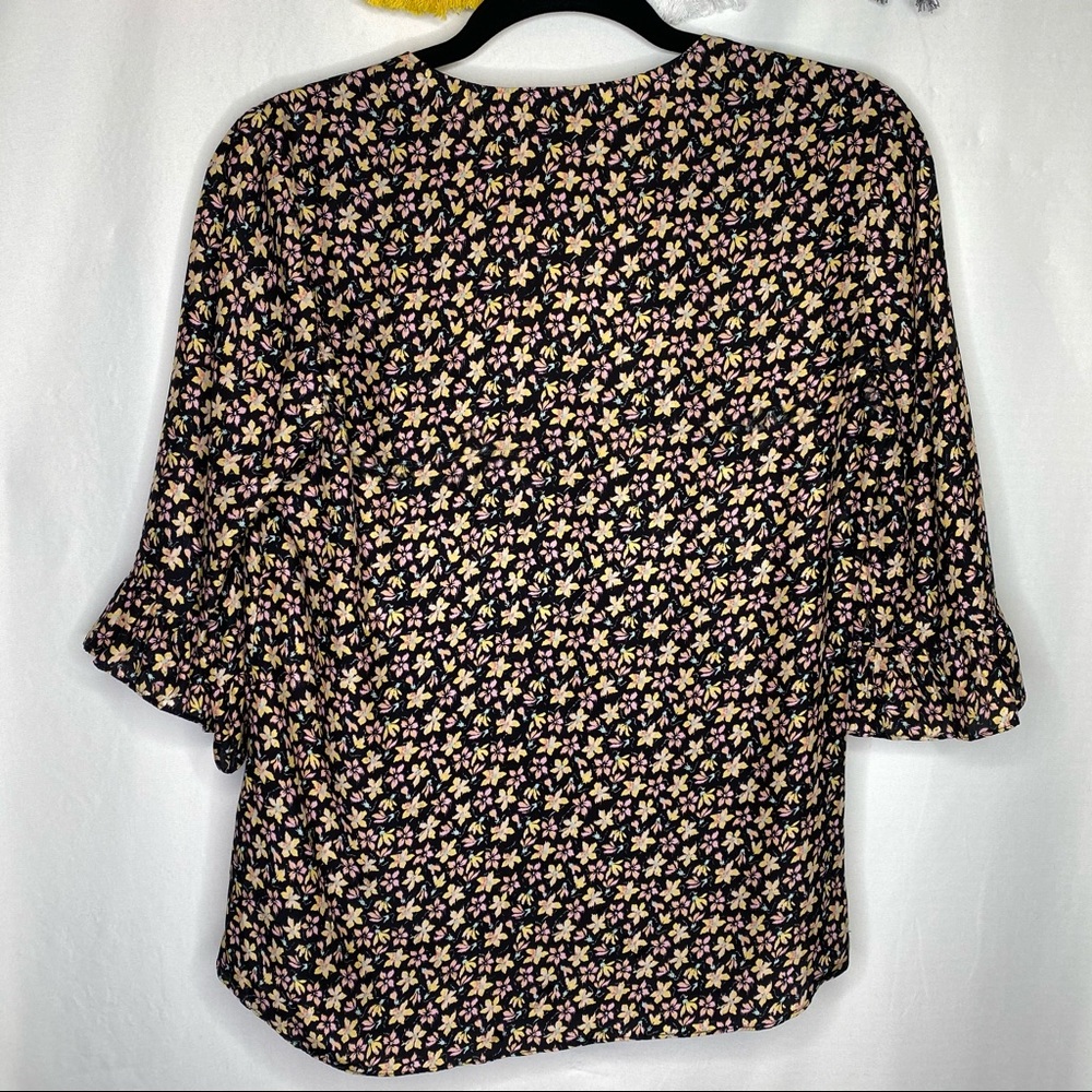 Rebecca Taylor Louisa Floral-Print Silk Top Size 4 - Picture 10 of 11